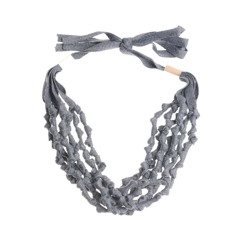 MULTILINE KNOTTED RIBBON SHORT NECKLACE