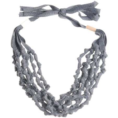 MULTILINE KNOTTED RIBBON SHORT NECKLACE