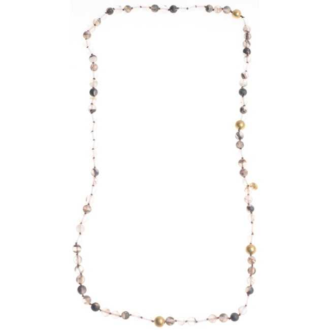 LONG NECKLACE WITH FACETED STONES