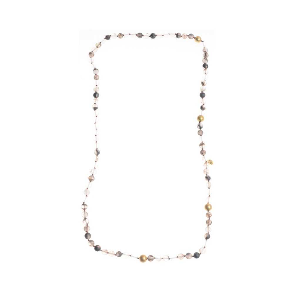 LONG NECKLACE WITH FACETED STONES