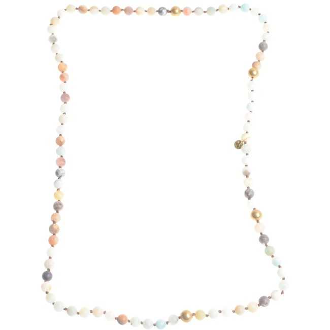 LONG NECKLACE WITH FACETED STONES