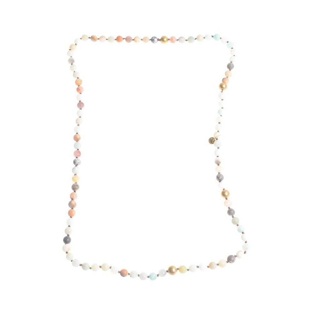 LONG NECKLACE WITH FACETED STONES