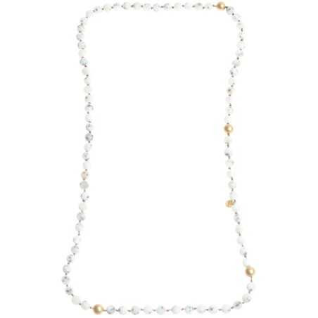 LONG NECKLACE WITH FACETED STONES