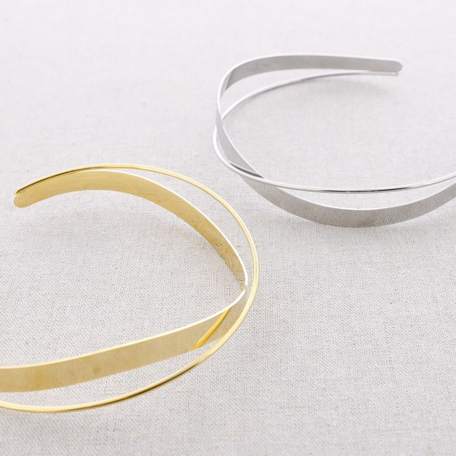 CHOKER ACERO DOBLE TIRA CRUZADA IRREGULAR