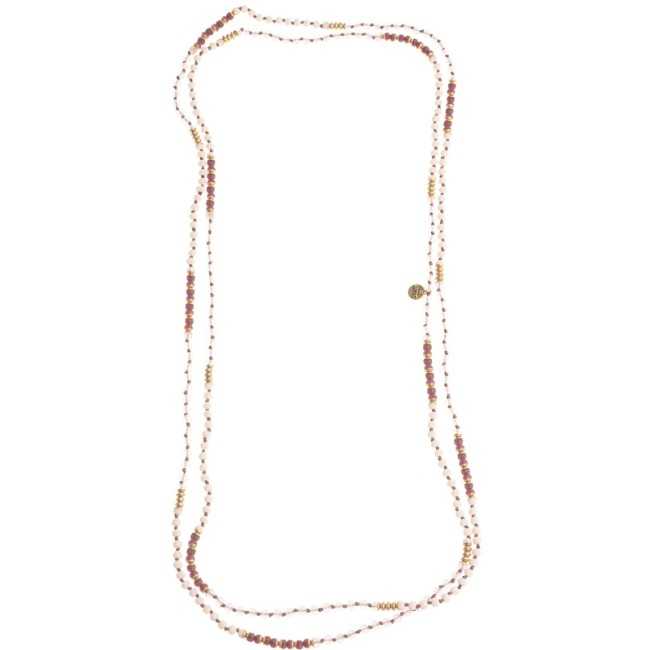 LONG NECKLACE WITH FACETED BEADS