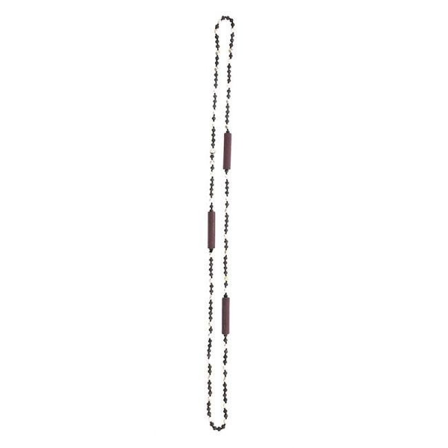 COLLAR LARGO CUENTAS CRISTALES CUENTAS DE TELA