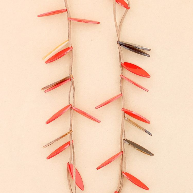LONG DOUBLE RESIN BEADS NECKLACE