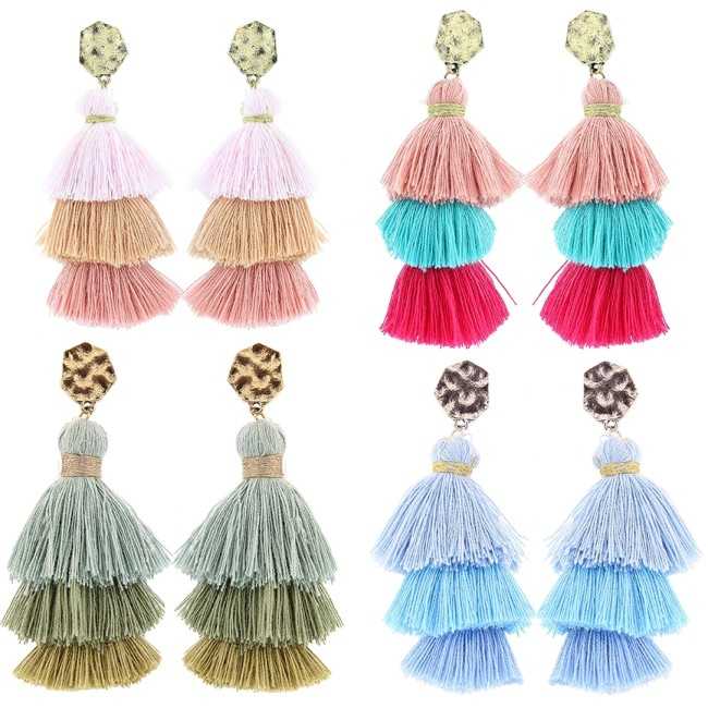 FRINGE SHAPED METAL EARRINGS