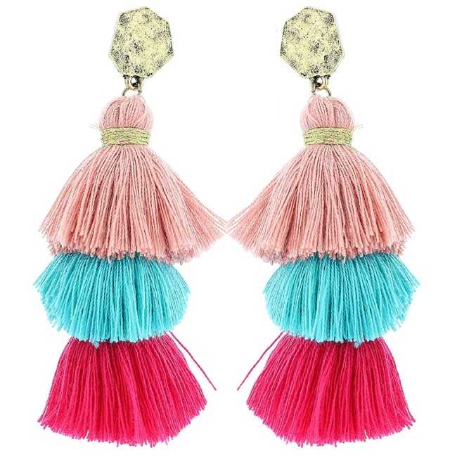 FRINGE SHAPED METAL EARRINGS