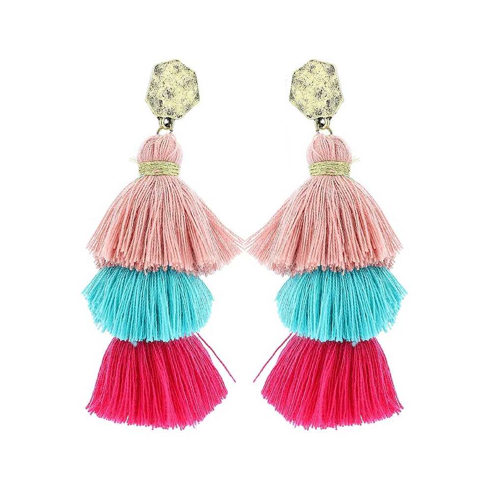 FRINGE SHAPED METAL EARRINGS