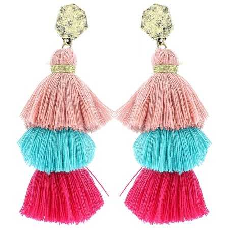 FRINGE SHAPED METAL EARRINGS