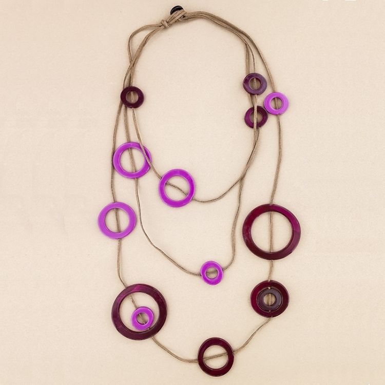 COLLAR LARGO TRIPLE CUENTAS RESINA 2