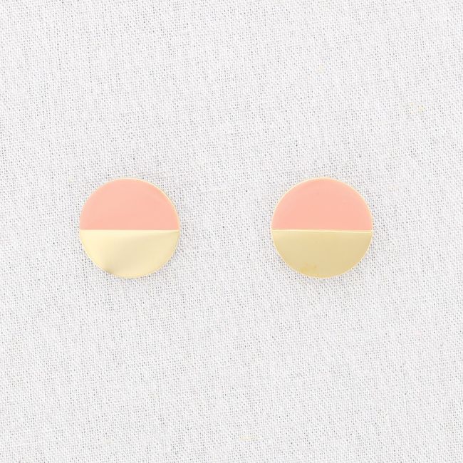 PENDIENTES ACERO MEDALLA MEDIO ESMALTE