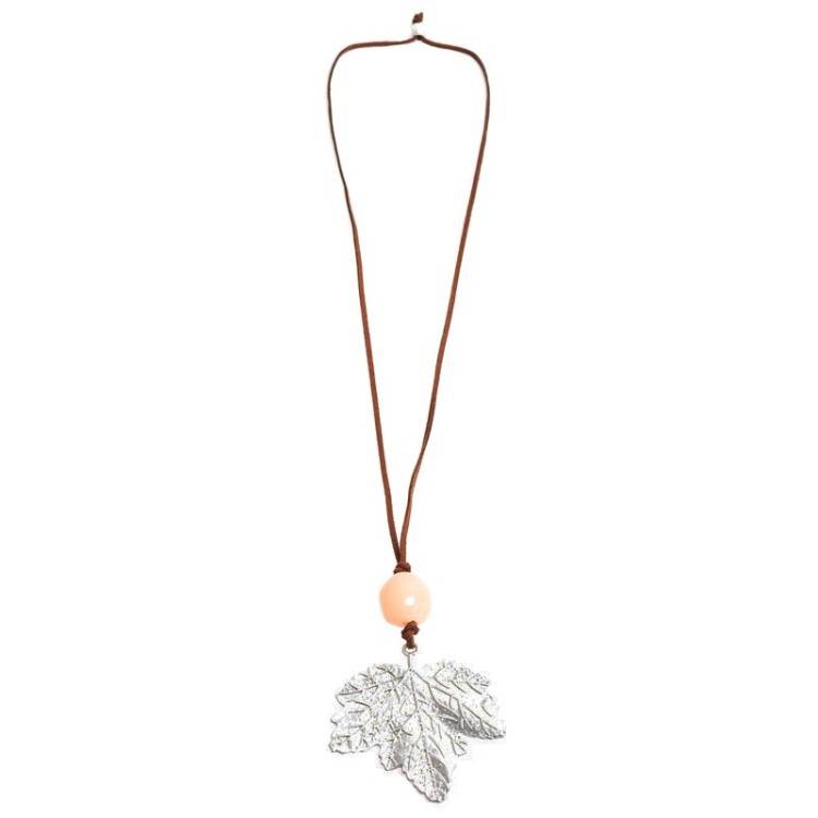 COLLAR LARGO METAL HOJA
