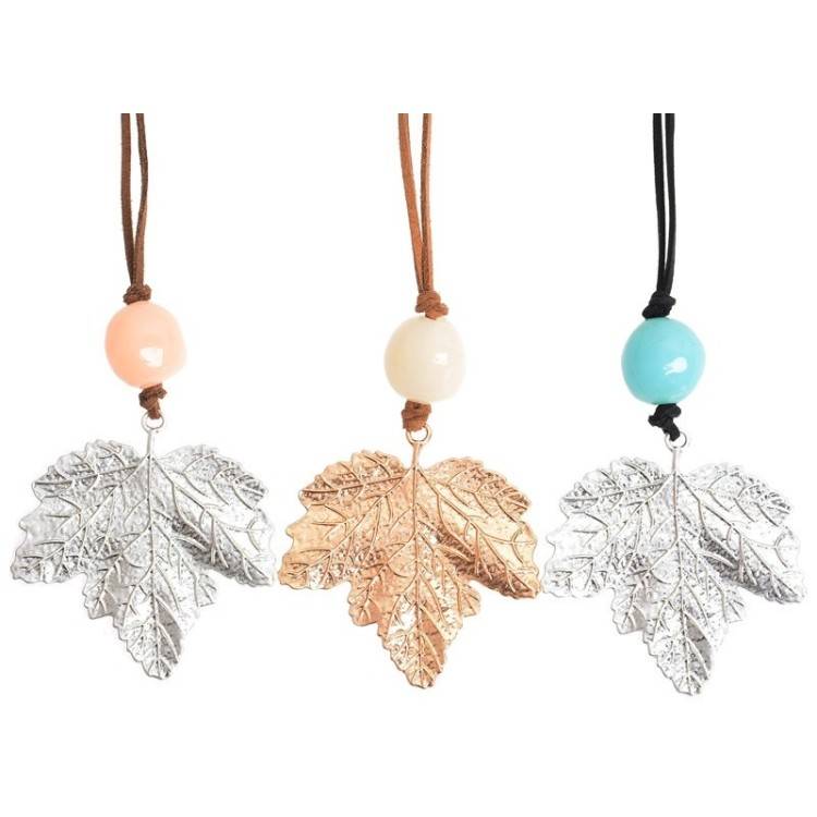 LEAF METAL LONG NECKLACE 2