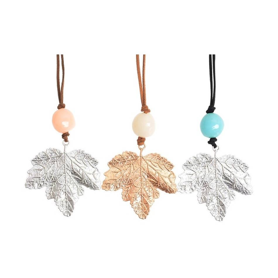 LEAF METAL LONG NECKLACE
