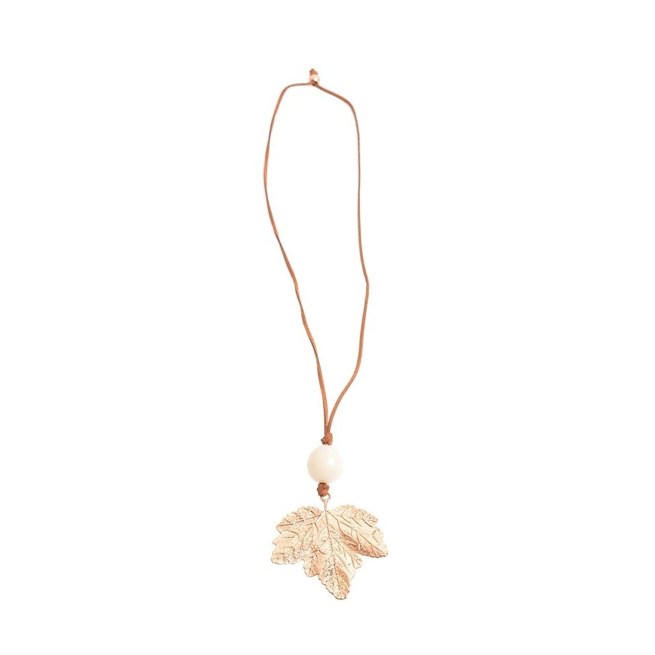 COLLAR LARGO METAL HOJA