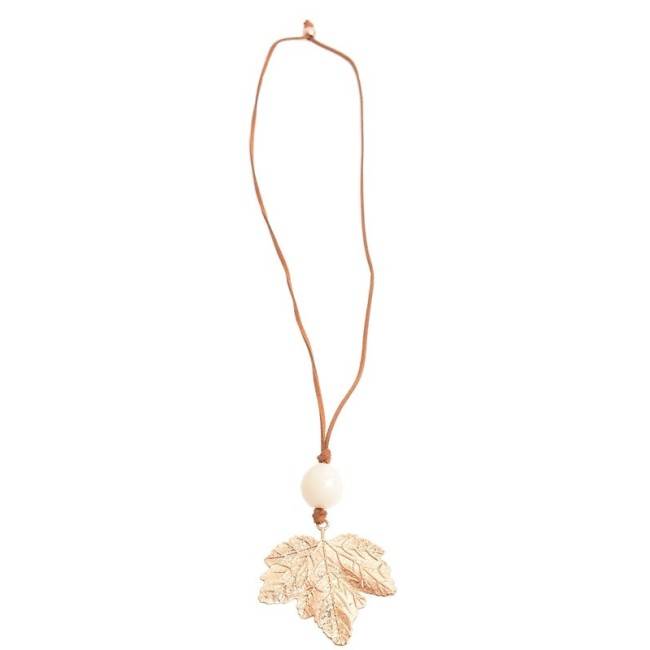 COLLAR LARGO METAL HOJA