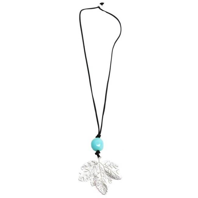COLLAR LARGO METAL HOJA