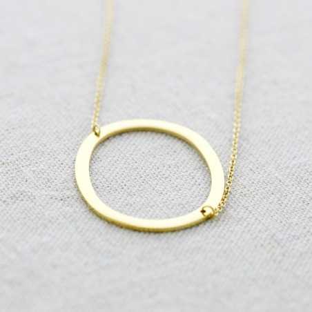 BIG LETTER O INITIAL STEEL NECKLACE