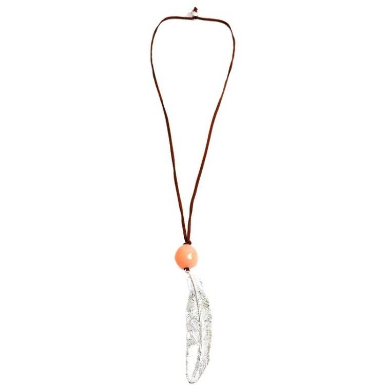 COLLAR LARGO METAL HOJA