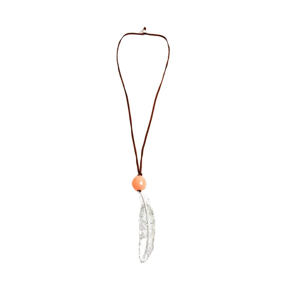 COLLAR LARGO METAL HOJA
