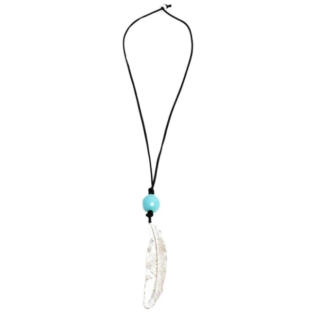 COLLAR LARGO METAL HOJA
