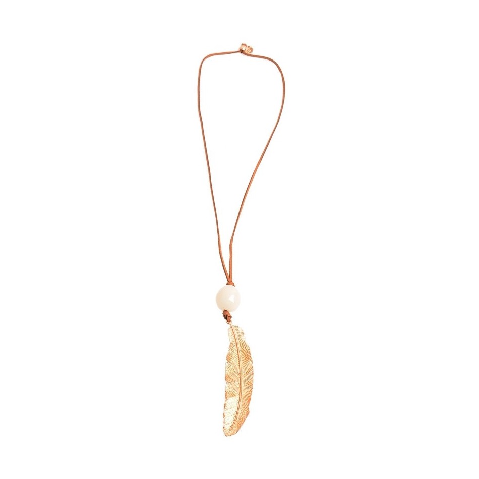 COLLAR LARGO METAL HOJA