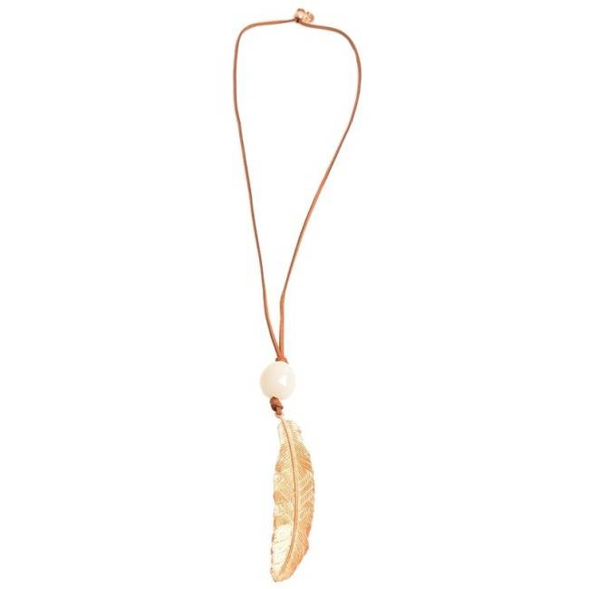 COLLAR LARGO METAL HOJA
