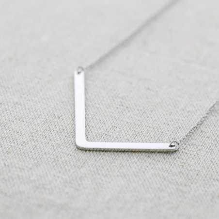 BIG INITIAL LETTER L STEEL NECKLACE