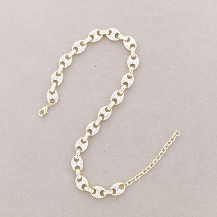 SHORT NECKLACE HAWSER METAL CRYSTALS