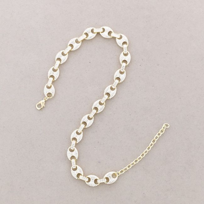 SHORT NECKLACE HAWSER METAL CRYSTALS