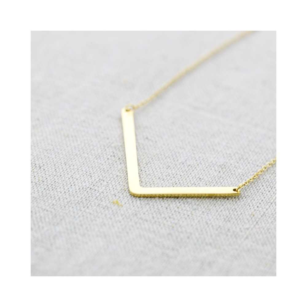 BIG INITIAL LETTER L STEEL NECKLACE