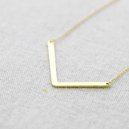 BIG INITIAL LETTER L STEEL NECKLACE