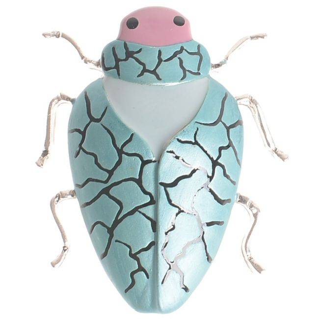 METAL ENAMEL INSECT BROOCH