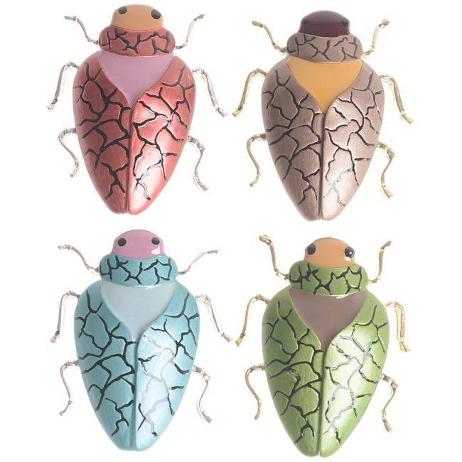 METAL ENAMEL INSECT BROOCH