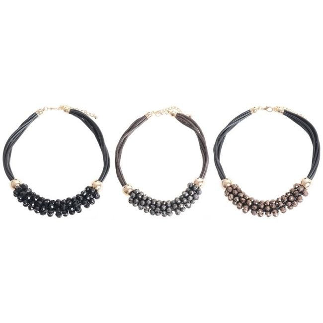 SHORT NECKLACE WITH FACETED CRYSTALS