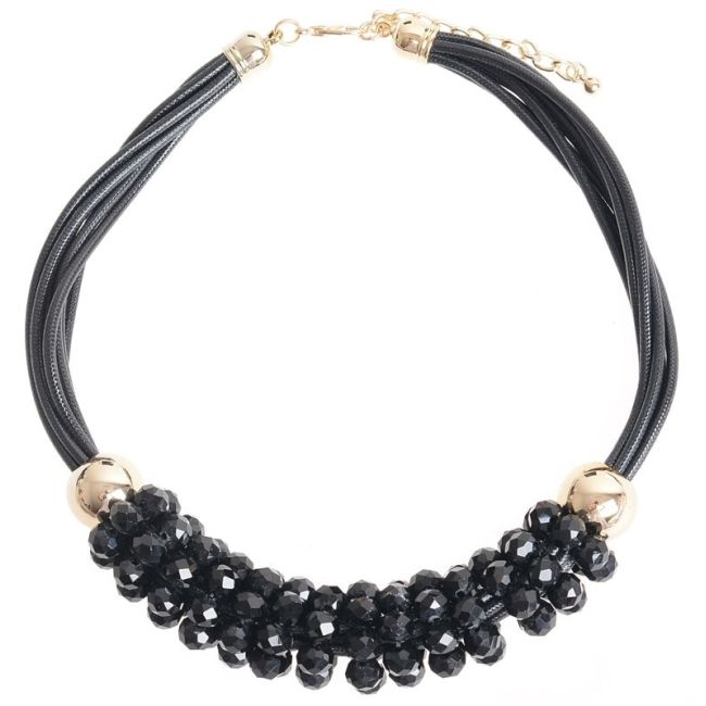 SHORT NECKLACE WITH FACETED CRYSTALS