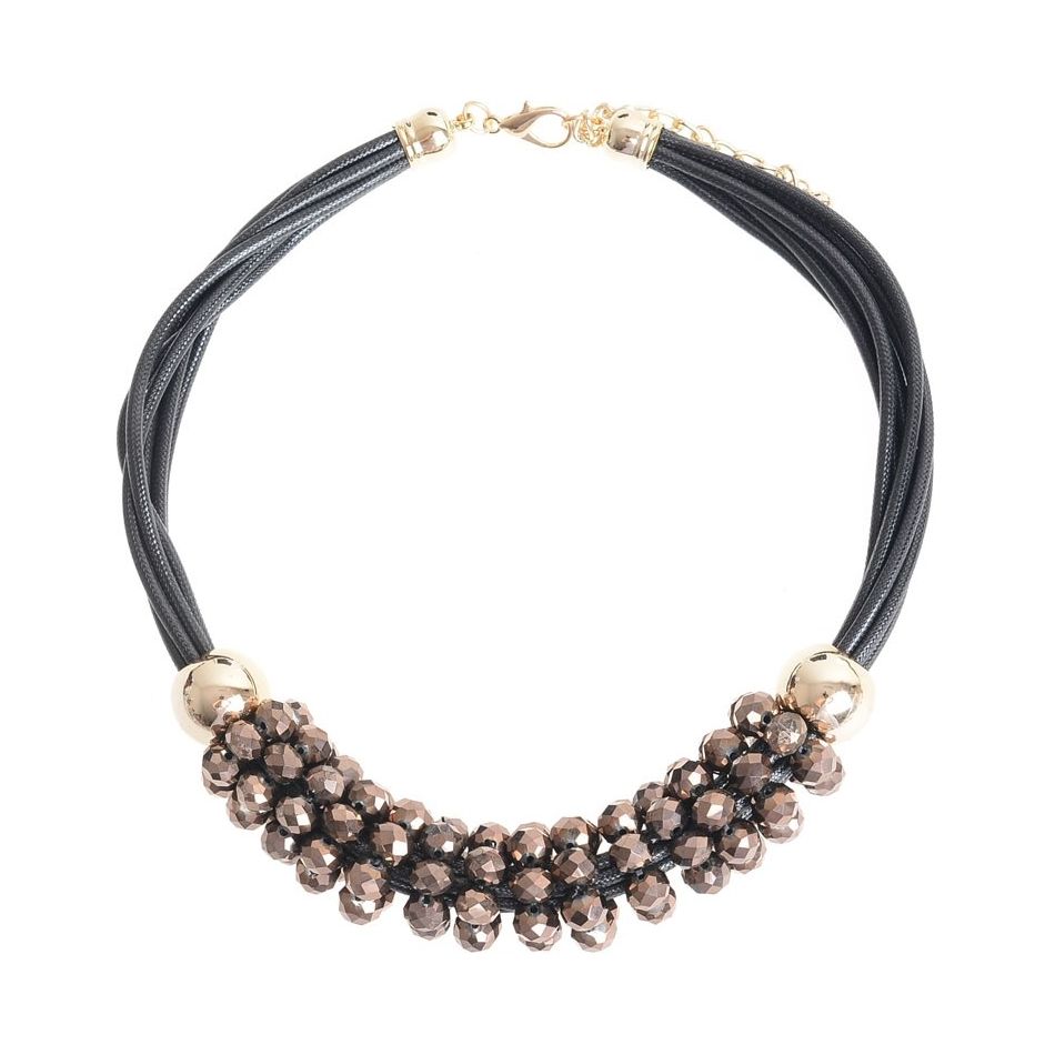 SHORT NECKLACE WITH FACETED CRYSTALS