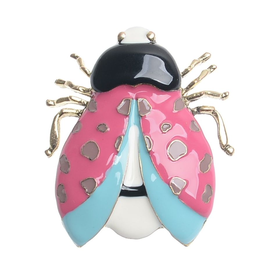 METAL ENAMEL INSECT BROOCH