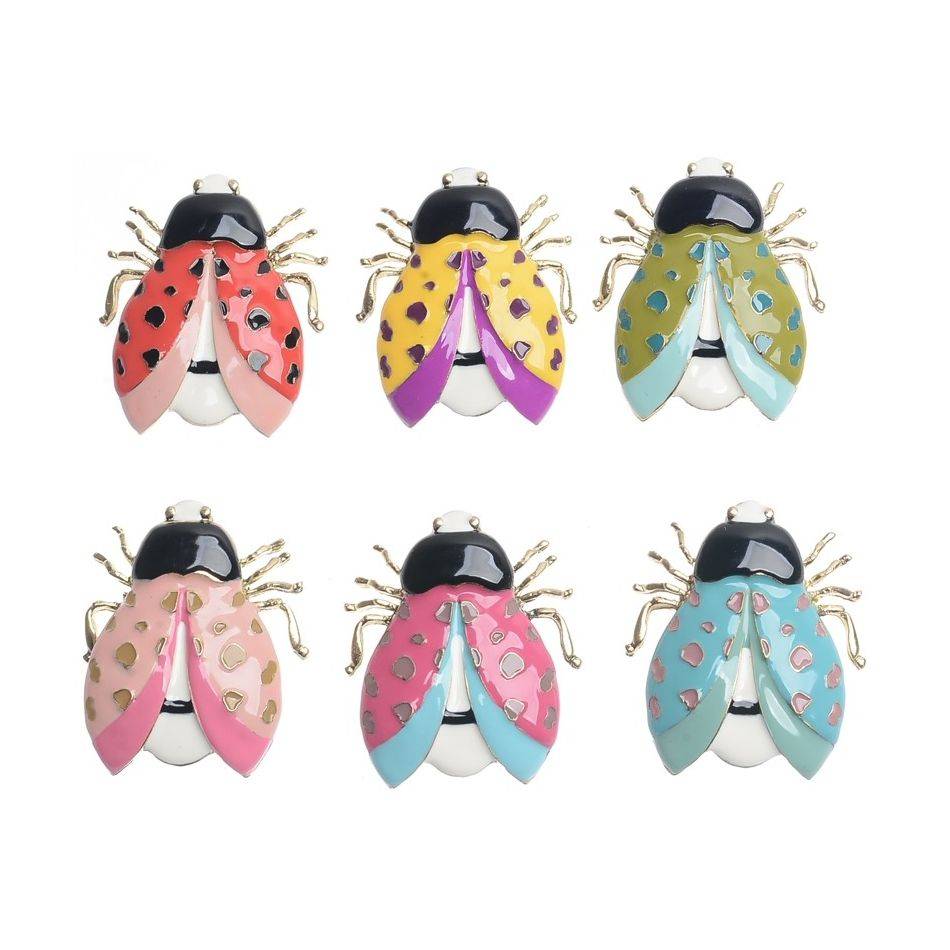 METAL ENAMEL INSECT BROOCH