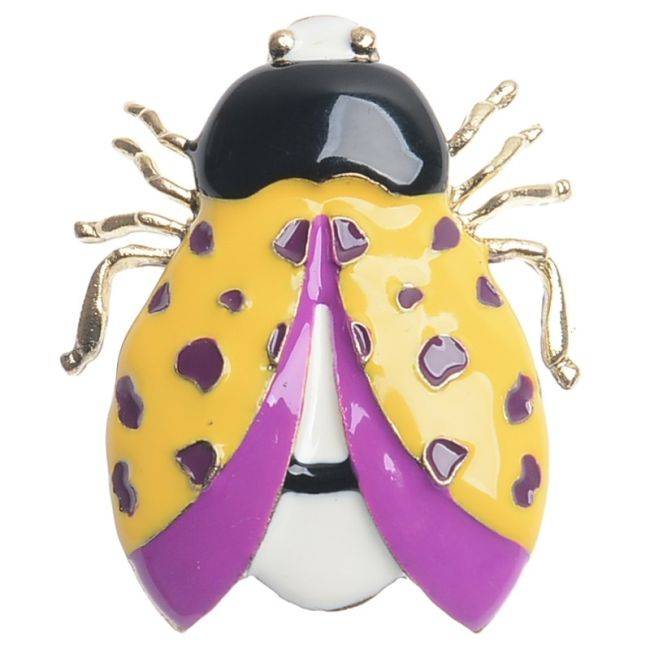 METAL ENAMEL INSECT BROOCH