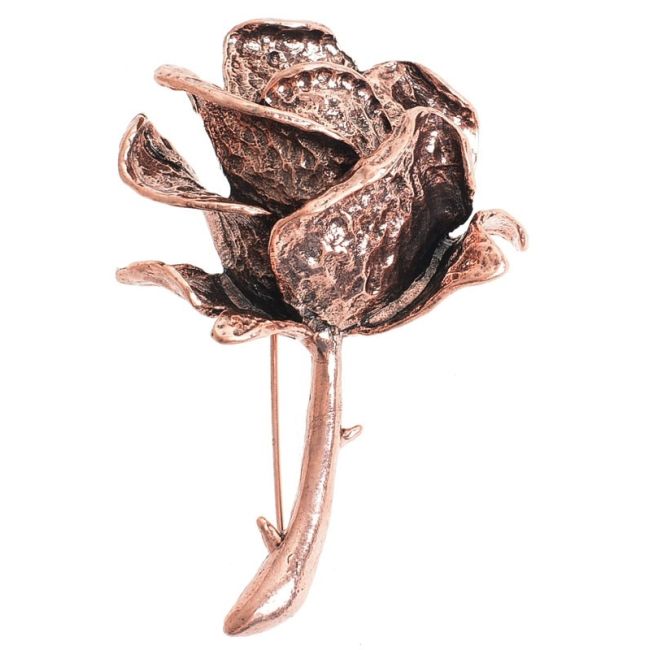 METAL FLOWER BROOCH