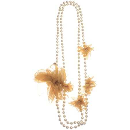 IMITATION PEARL FLOWER BALLS LONG NECKLACE