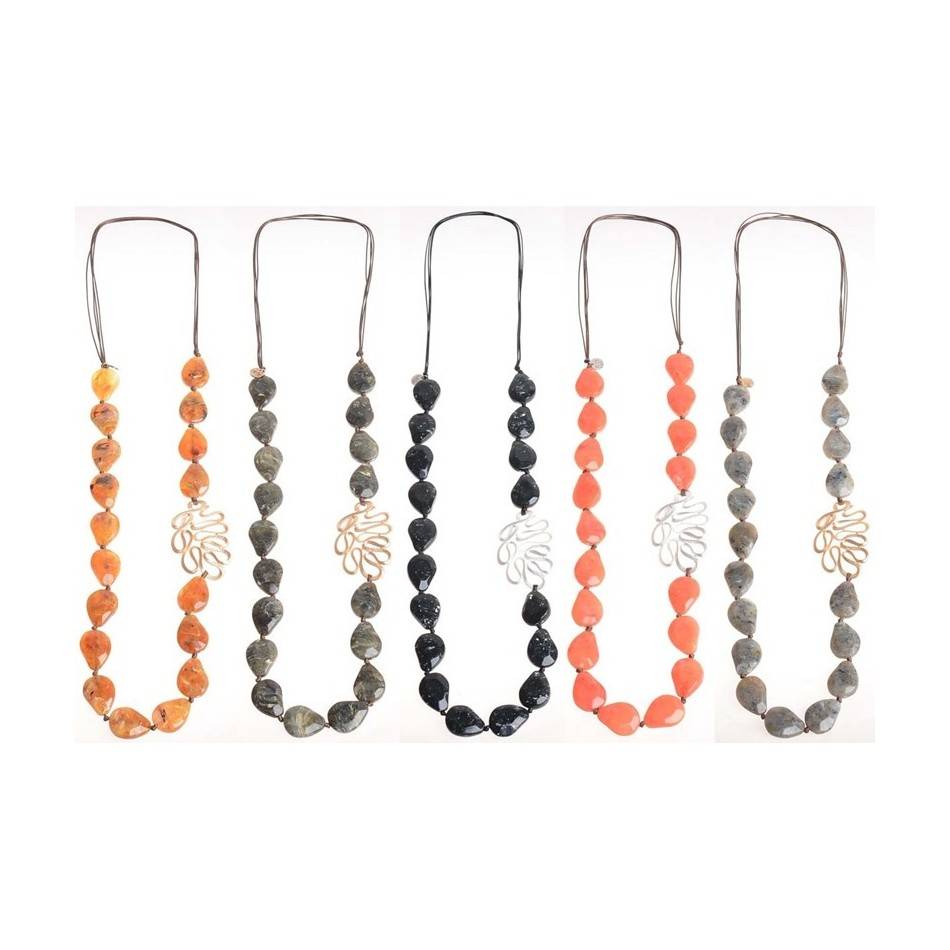 LONG RESIN METAL FIGURE NECKLACE