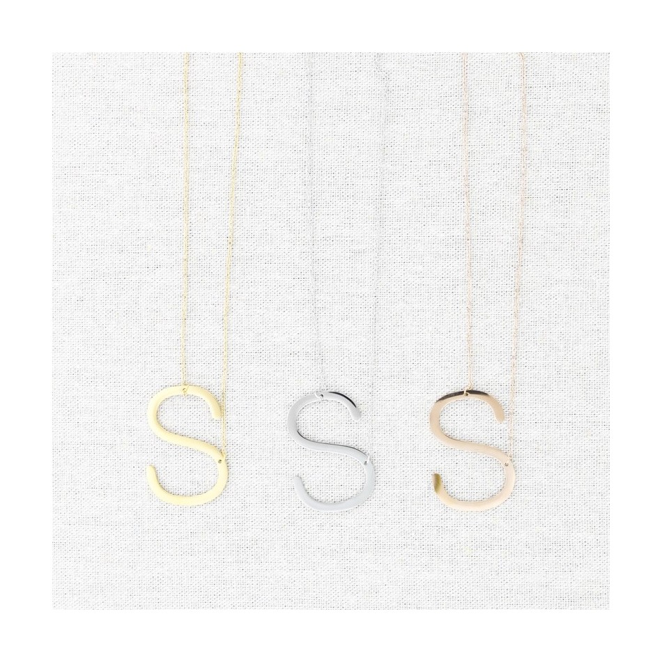 COLLAR ACERO INICIAL LETRA S GRANDE