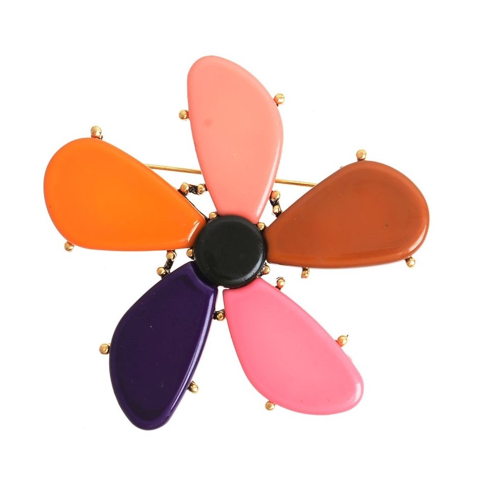 BROCHE FLOR METAL RESINA