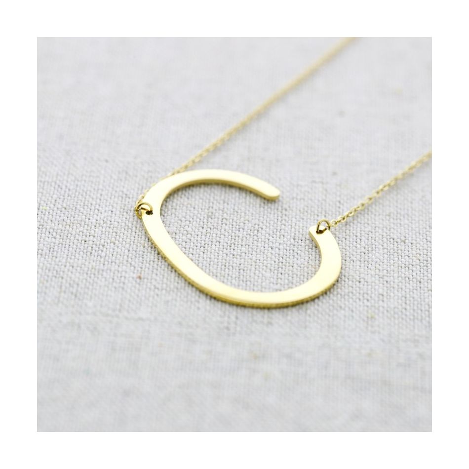 COLLAR ACERO INICIAL LETRA C GRANDE