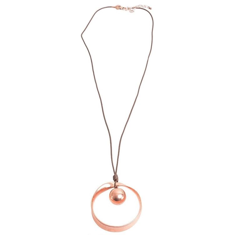 LONG PENDANT NECKLACE METAL BALL