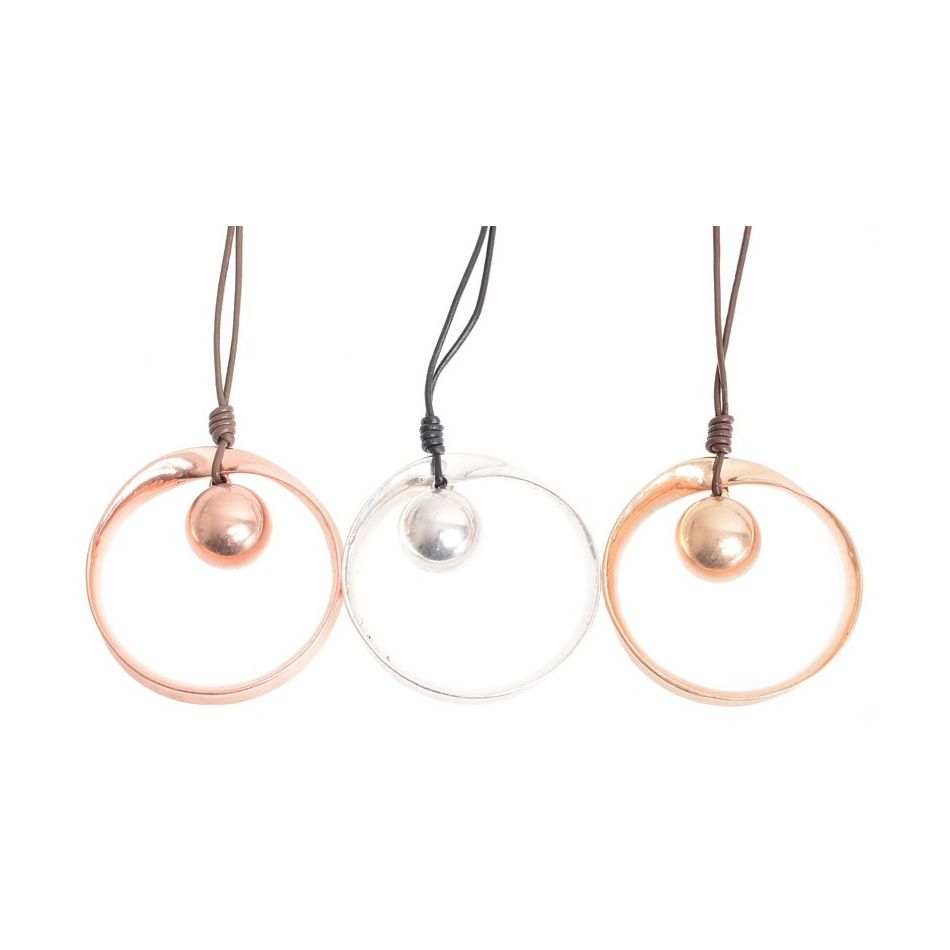 LONG PENDANT NECKLACE METAL BALL